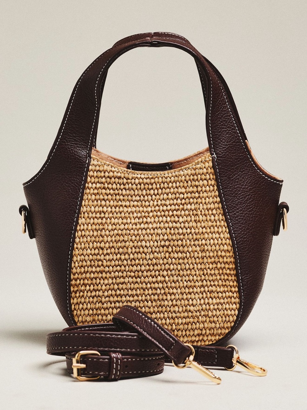 Anthropologie Sonia Mini Slouchy Tote Bag :Raffia Edition - Picture 2 of 5